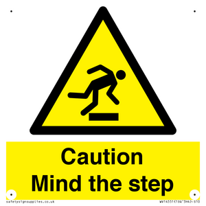 Caution Mind the step warning sign